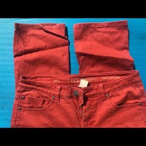 Deep orange/rust color Liverpool jeans